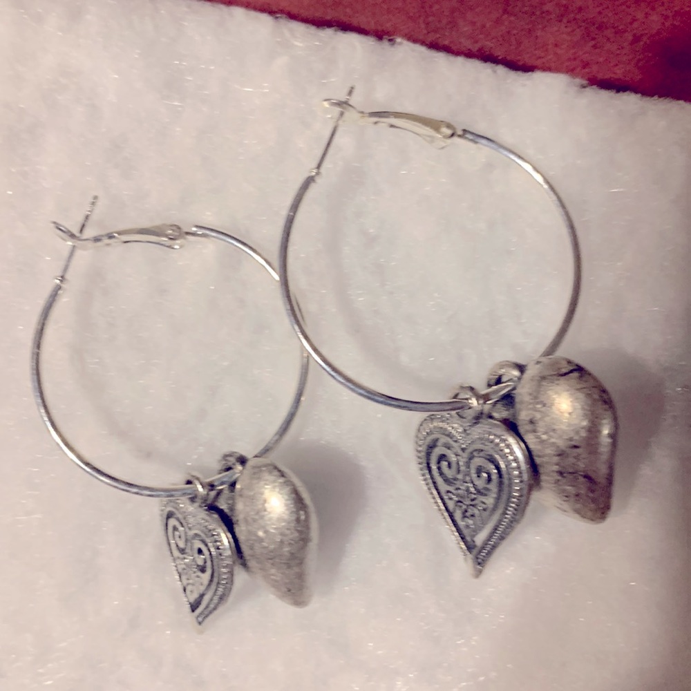 Double heart earrings
